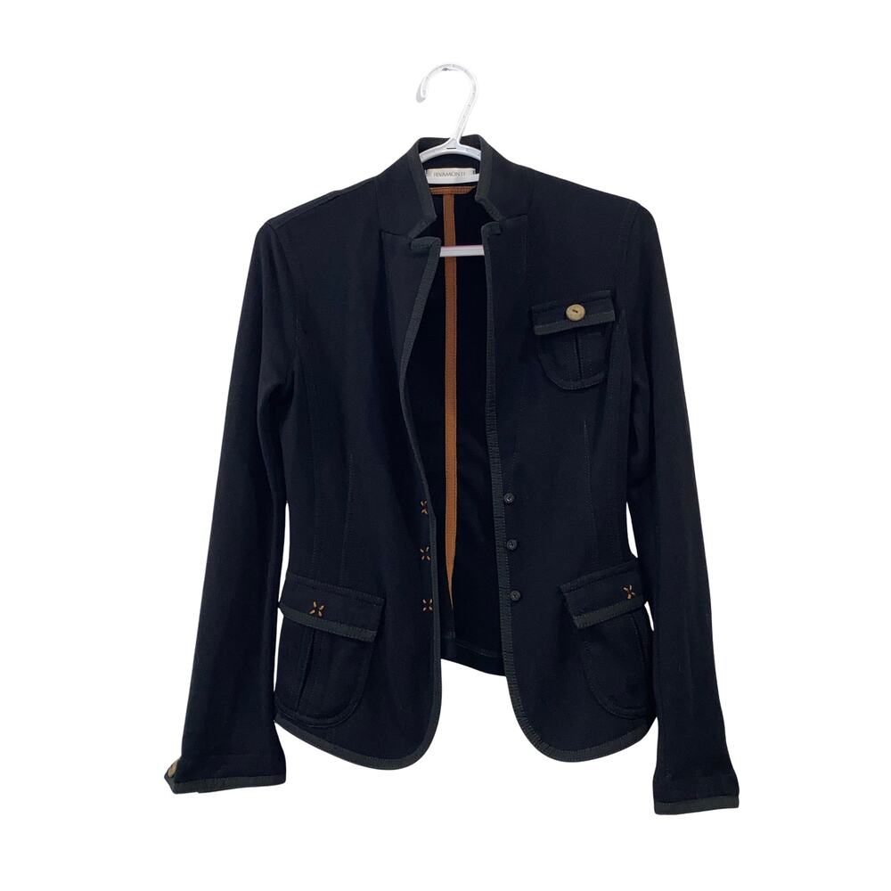 Rivamonti Black Military Style Blazer Jacket Size M